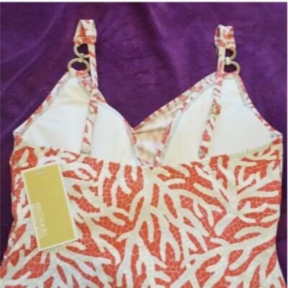 Michael Kors SZ 6 Coral One Piece Swimsuit - Picture 9 of 10